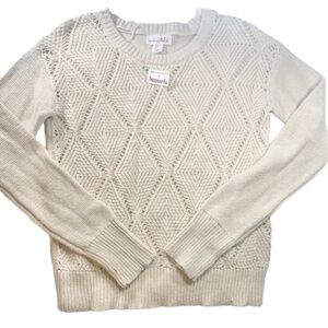Shrinking Violet Cream Knit Sweater Medium New With Tags NWT